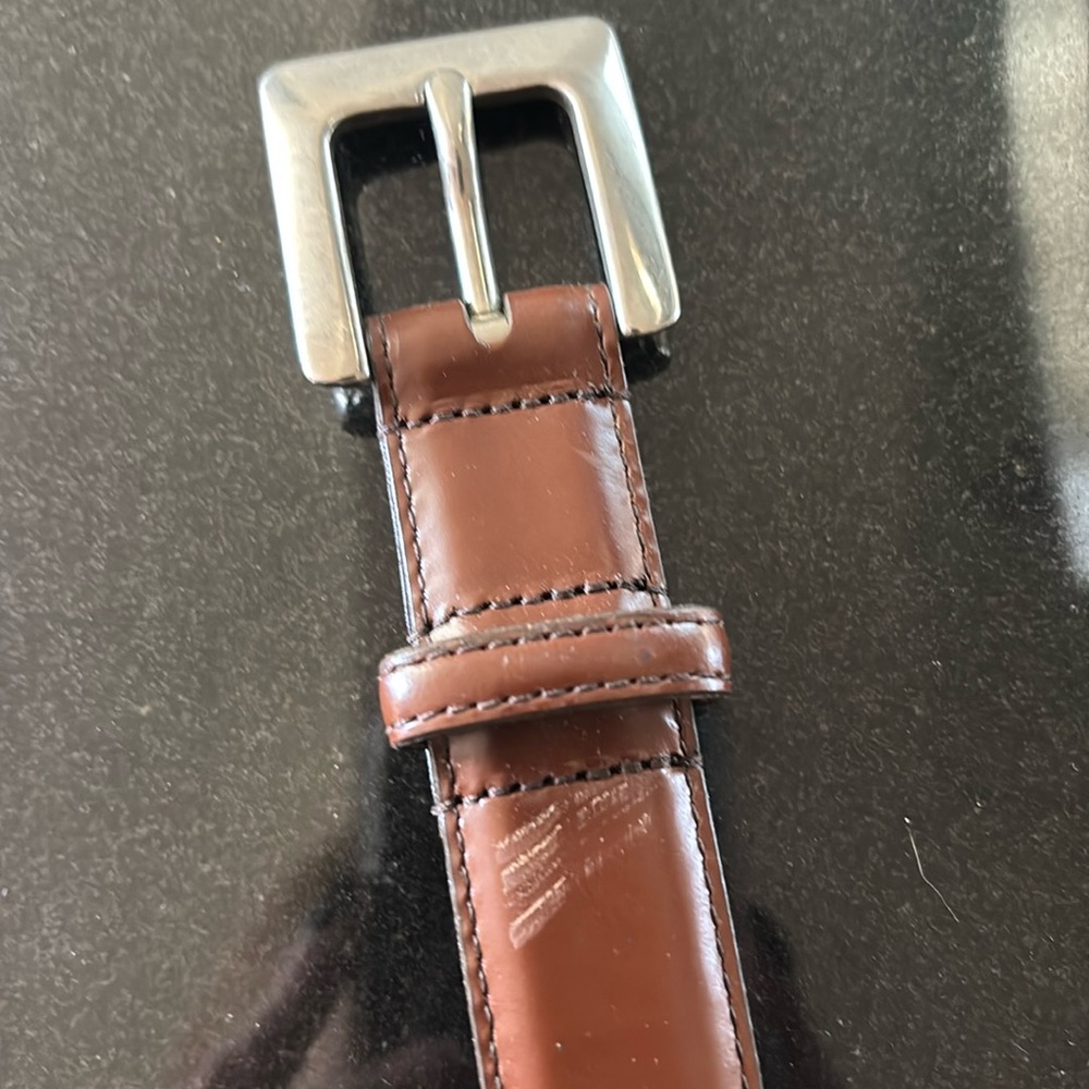 Brown leather coach belt size petite made in USA
